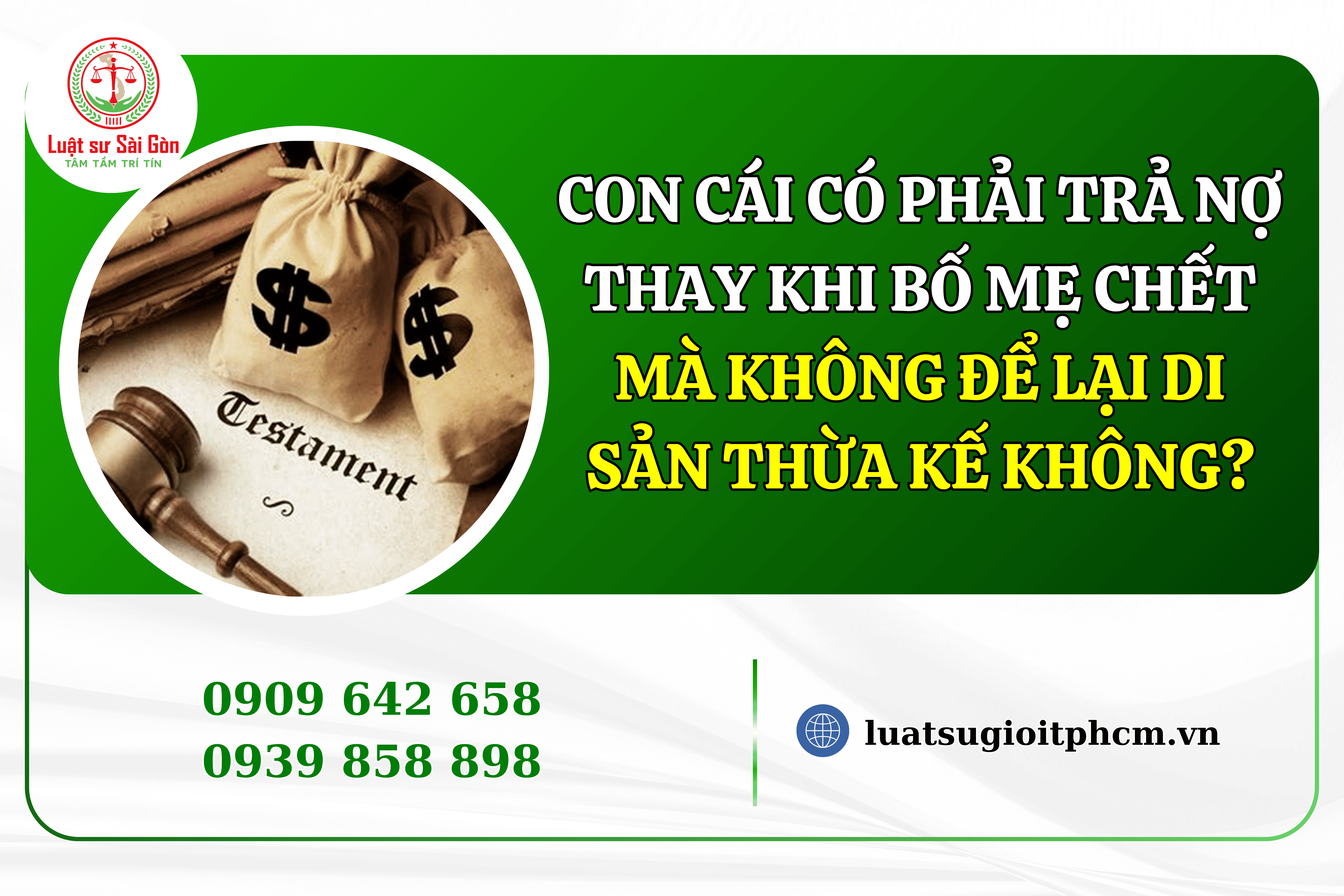 con cai co phai tra no thay bo me khi bo me khong de lại di san khong